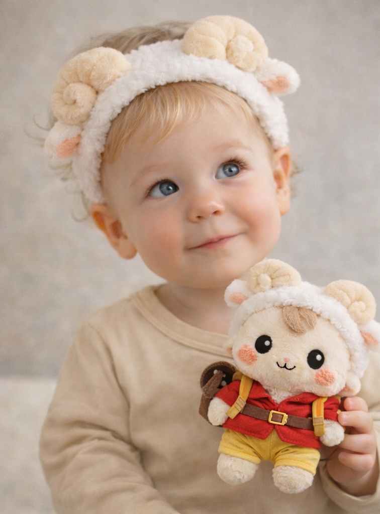 Ram Explorer Baby Headband with Adventure Plush Toy