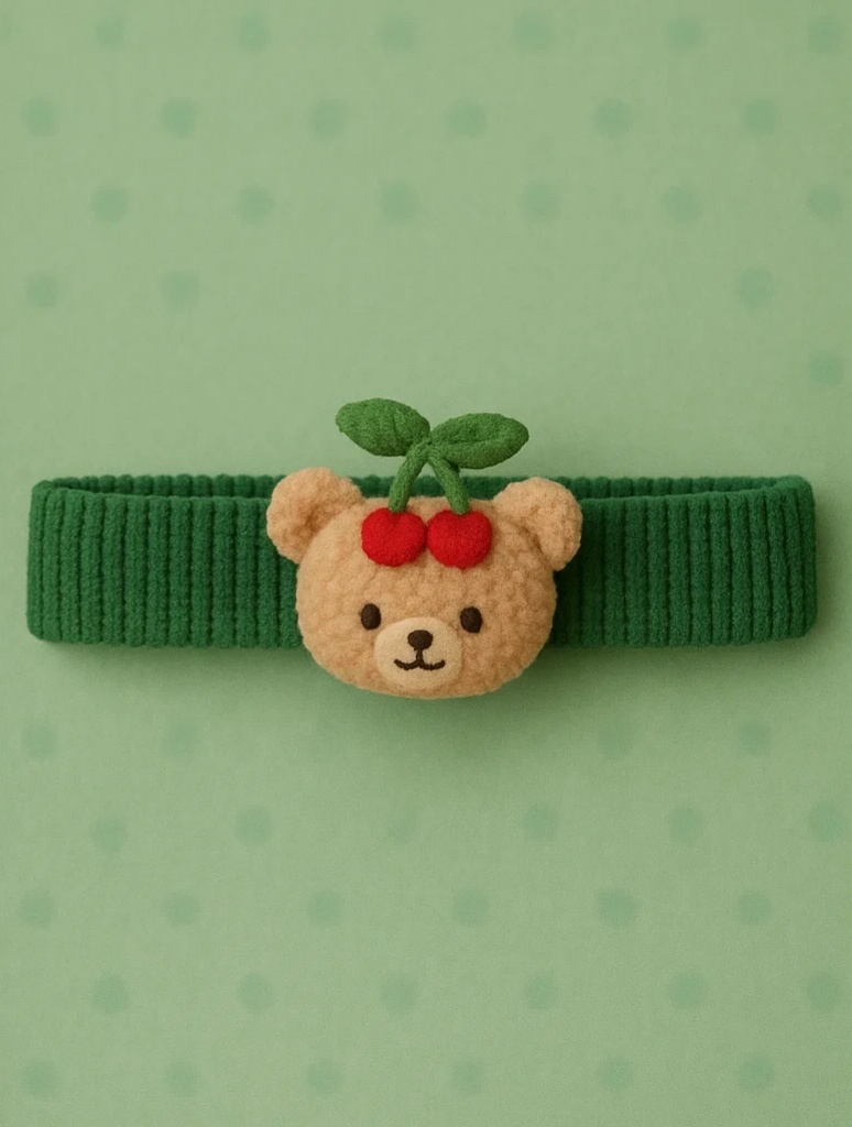 Cute Baby Bear with Cherry Headband