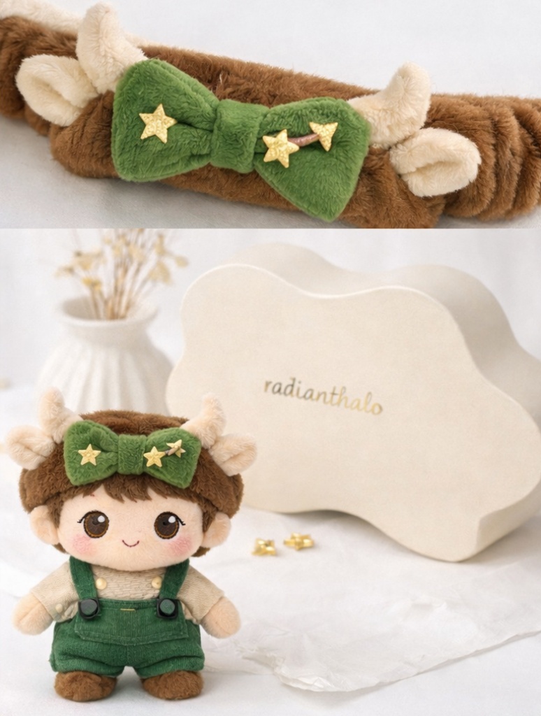 Green Taurus Baby Headband with Star Bow & Plush