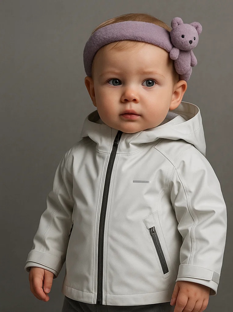 Purple Bear Plush Headband – Soft and Cozy Baby Hair Accessory