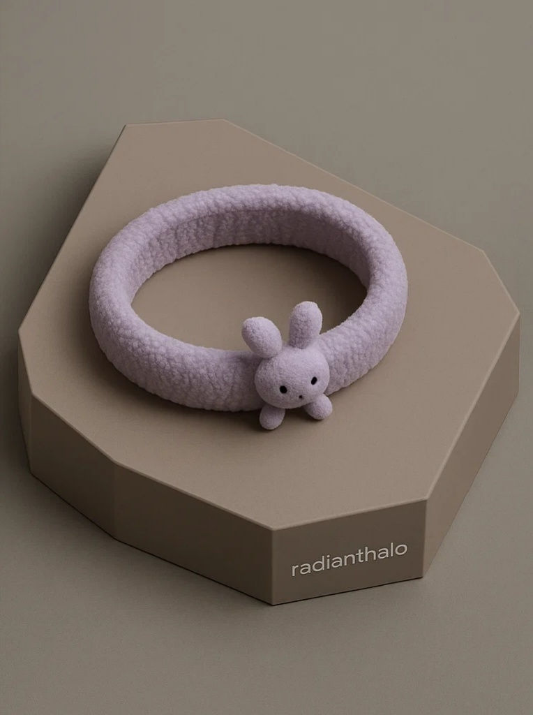 Lavender Bunny Baby Headband – Cute Plush Hairband for Girls