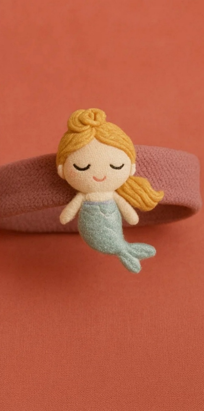 Mint Mermaid Baby Headband – Handmade Soft Plush Head Accessory