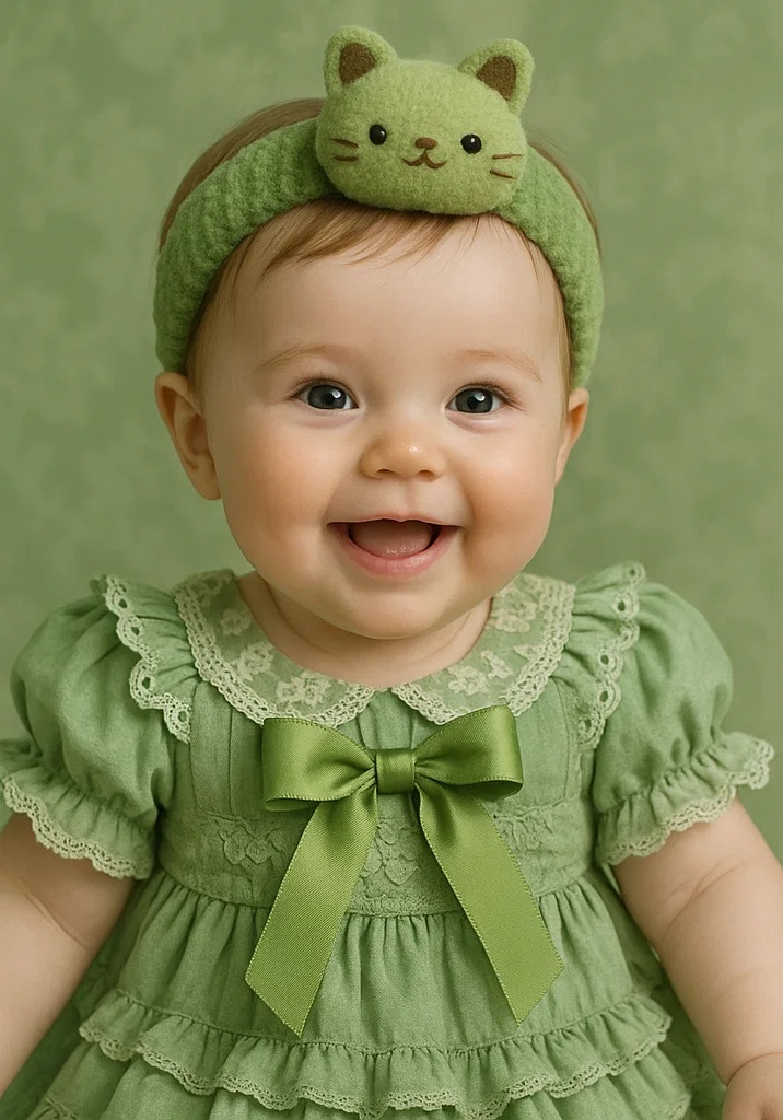 Cute Baby Cat Headband (Green)