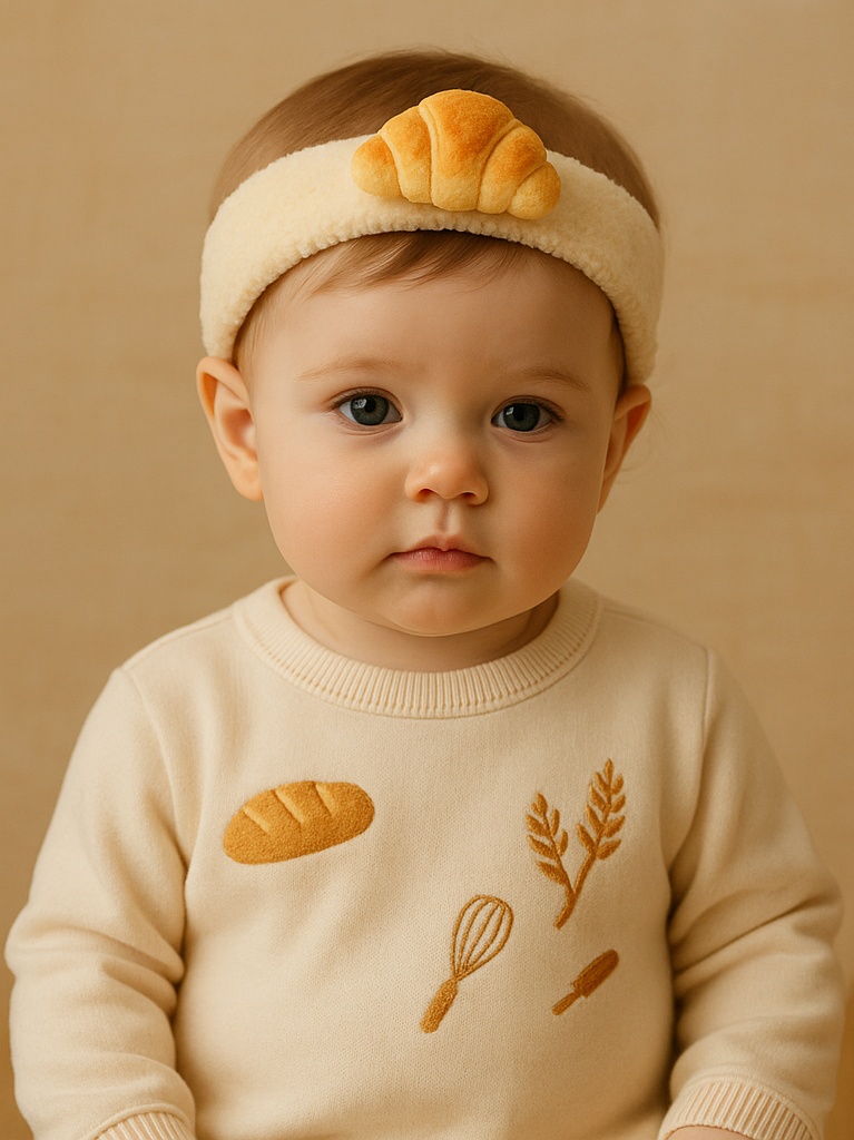 Croissant Design Baby Headband for Soft and Cozy Baby Photos