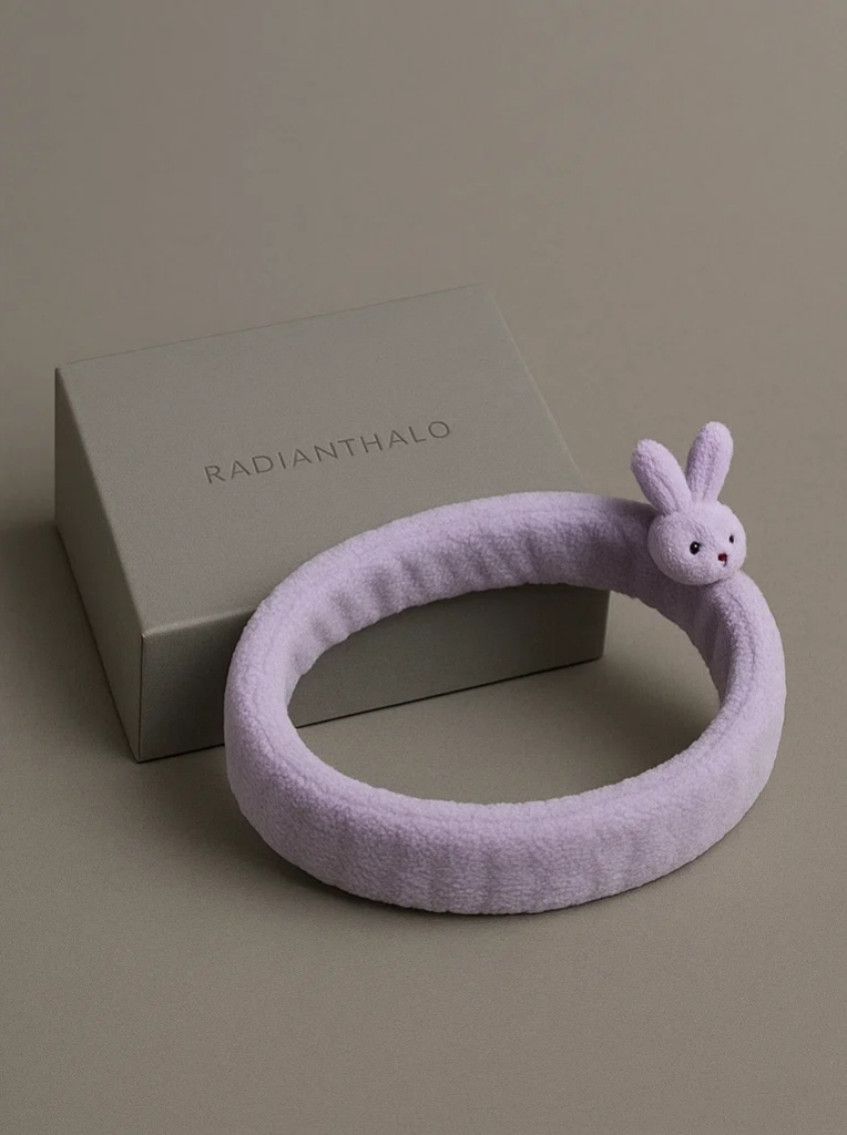 Bright Bunny Ears Baby Headband – Soft Lavender Plush Hairband