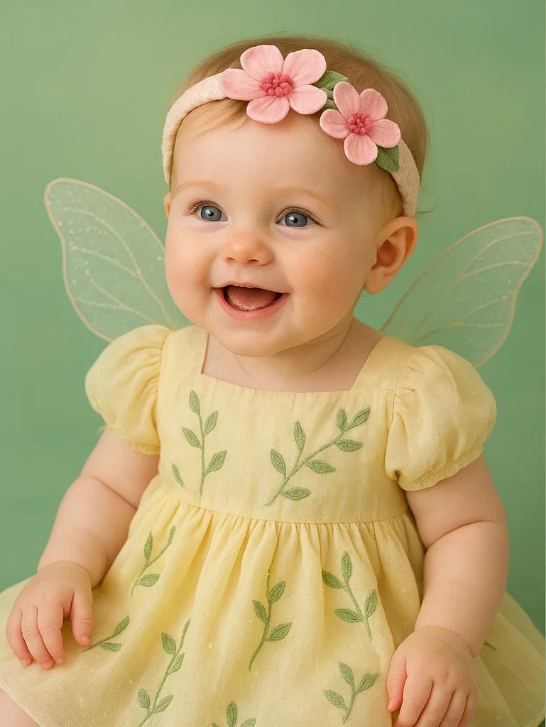 Blossom Fairy Baby Doll Headband – Soft Pink Floral Crown