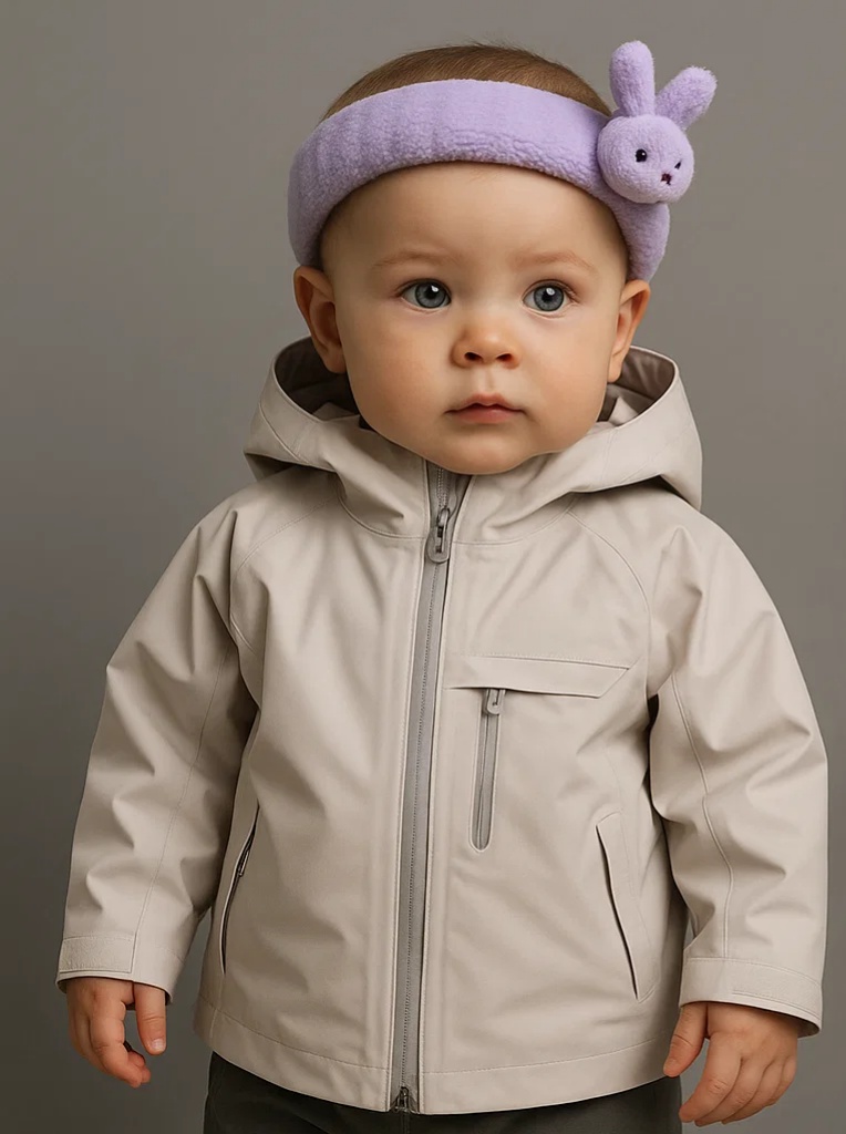 Bright Bunny Ears Baby Headband – Soft Lavender Plush Hairband