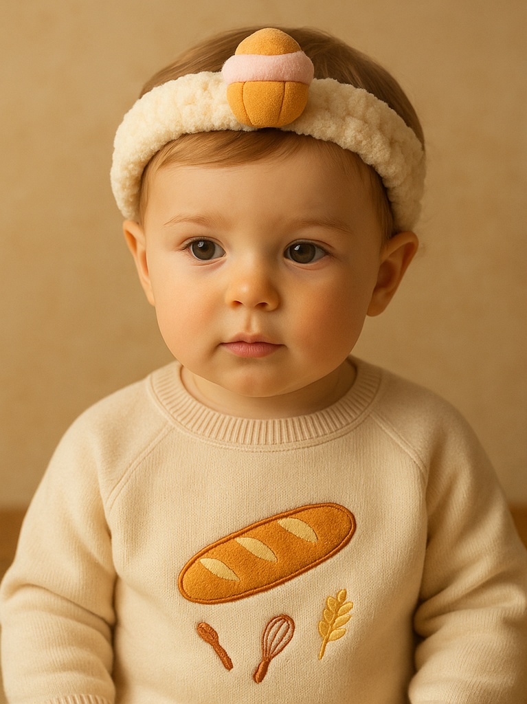 Cupcake-Inspired Baby Headband with Soft Fabric for Baby Photography