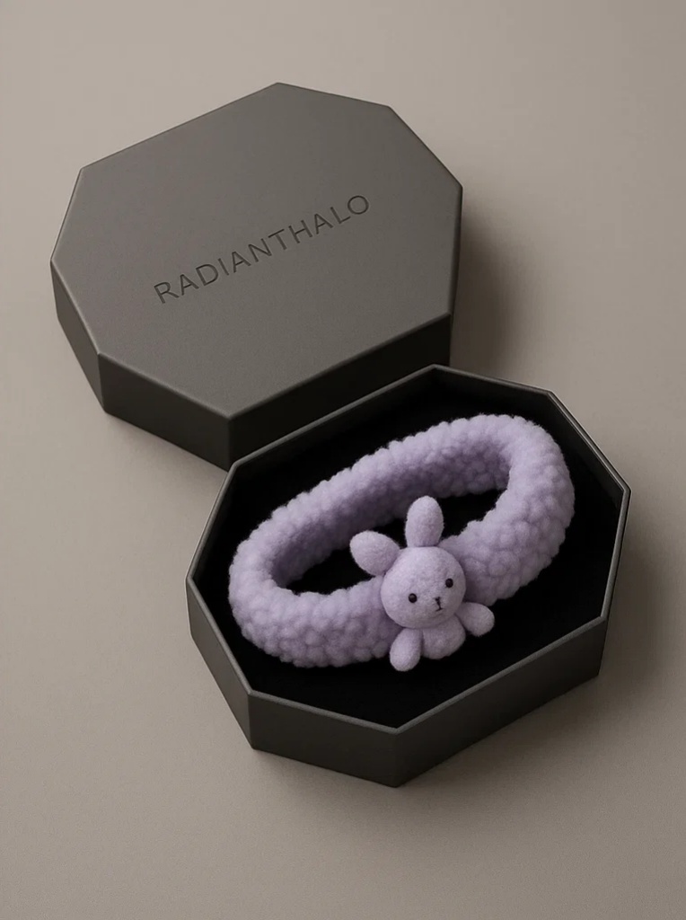 Cream Bunny Plush Headband – Gentle and Adorable Baby Hair Accessory