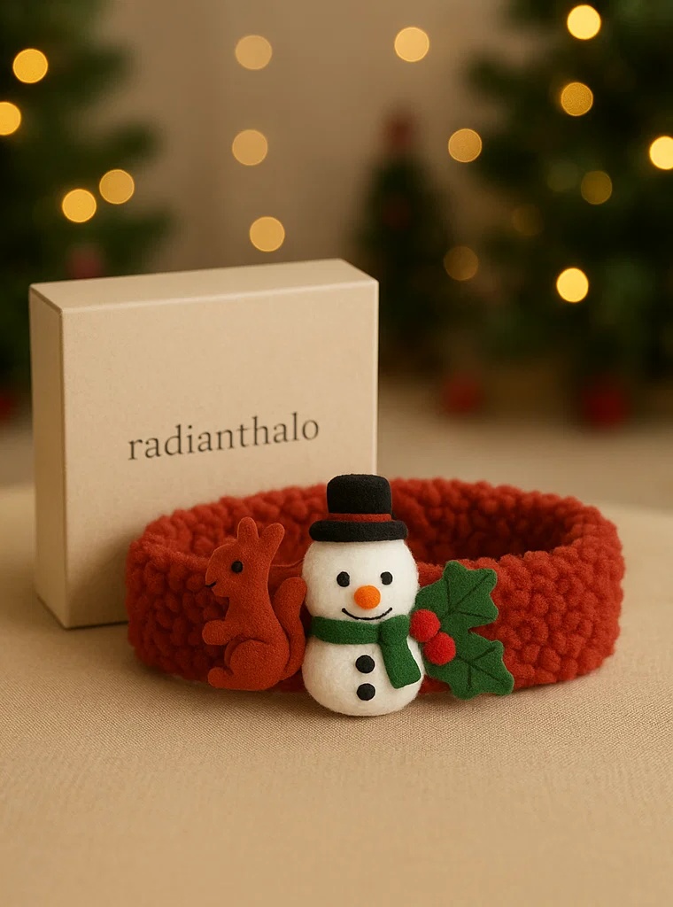 Bandeau de Noël pour bébé avec peluche décorative – Idéal pour les ventes de saison