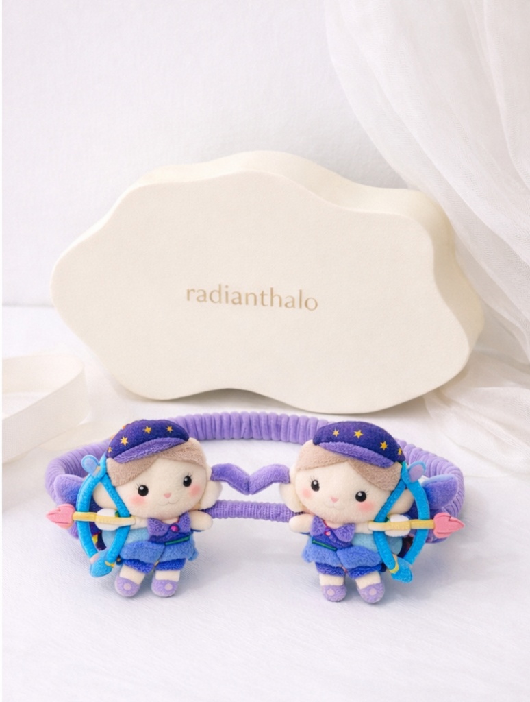 Sagittarius Archer Baby Headband with Twin Plush Archers