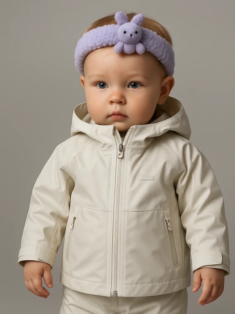 Cream Bunny Plush Headband – Gentle and Adorable Baby Hair Accessory
