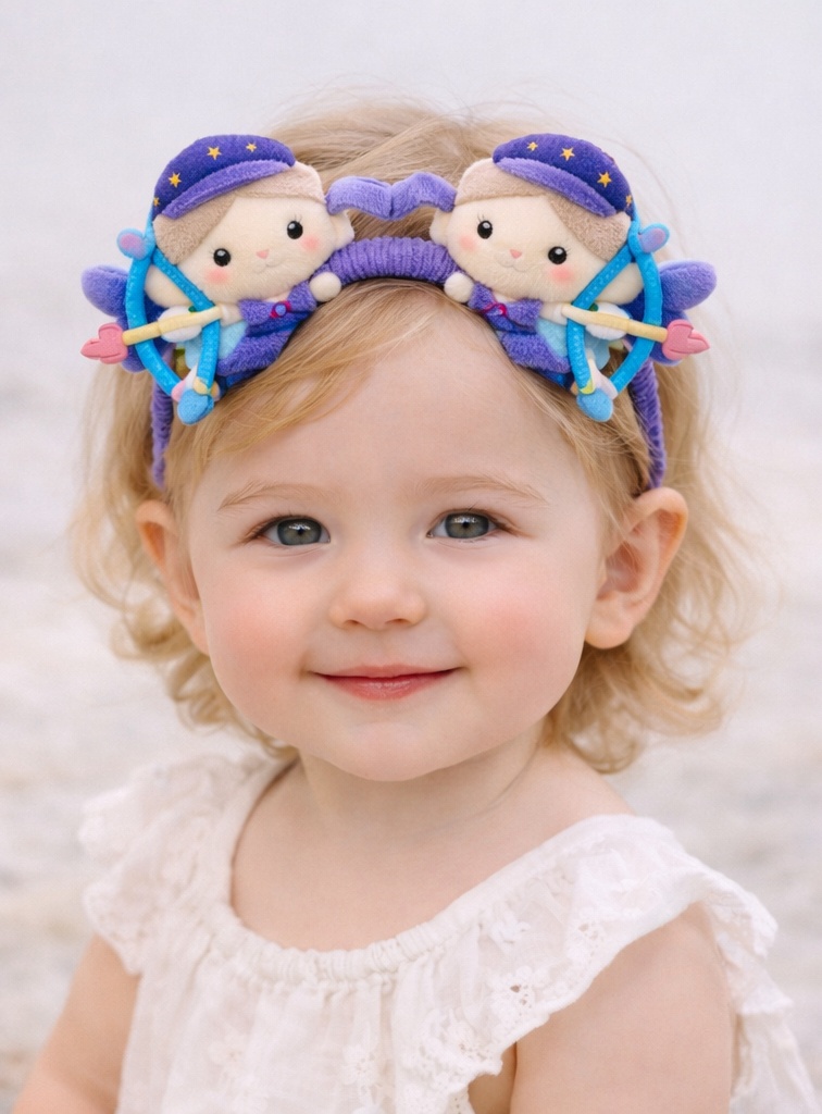 Sagittarius Archer Baby Headband with Twin Plush Archers