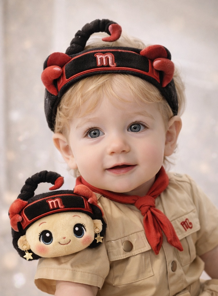 Scorpio Baby Headband with Plush Doll and Scorpion Tail