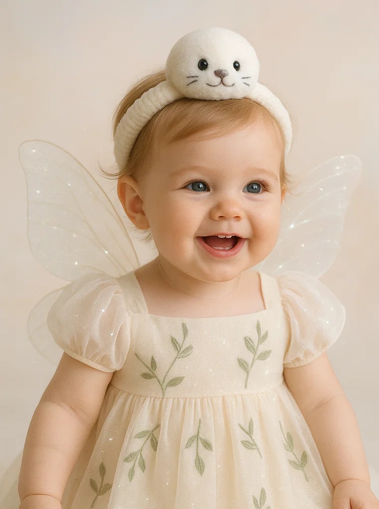 Peach Mermaid Plush Baby Headband