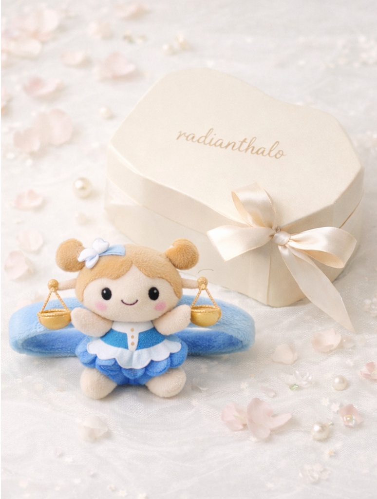 Libra Balance Baby Headband with Scales and Plush Girl