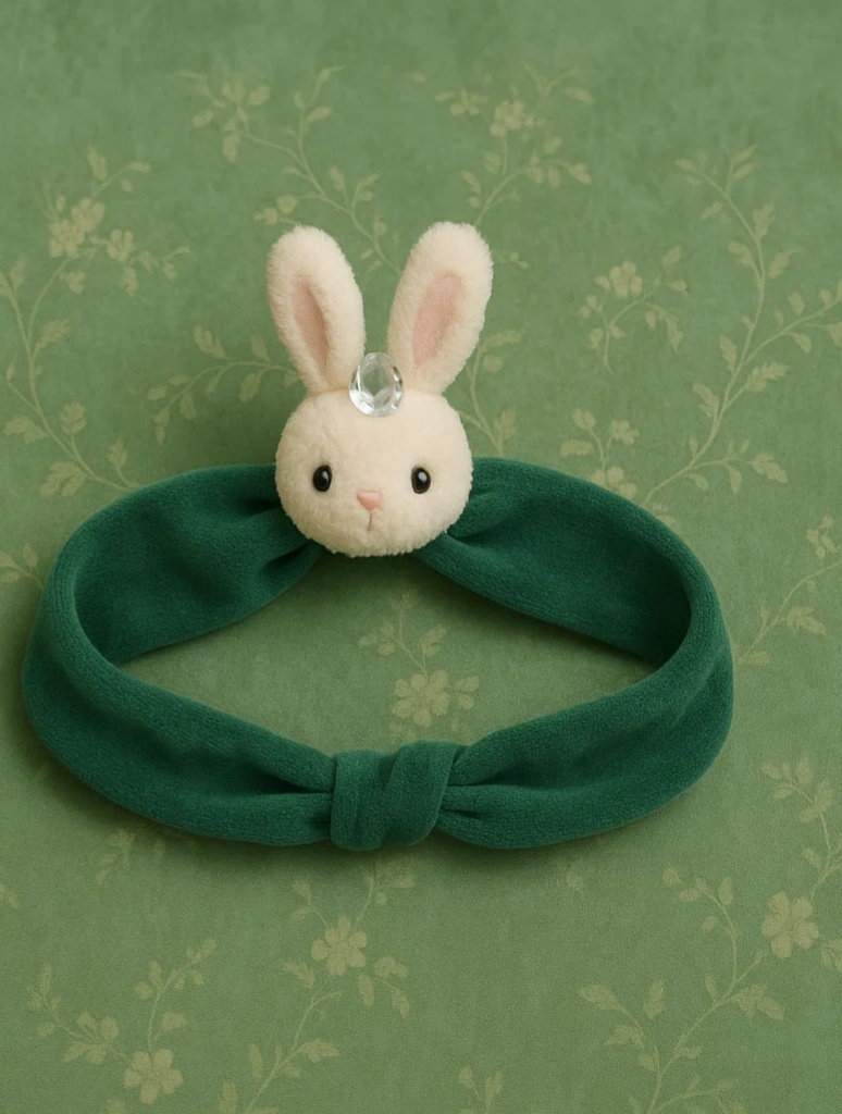 Cute Baby Bunny Headband with Crystal (Green)