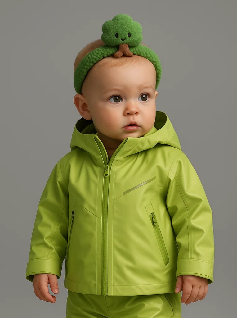 Bright Green Tree Plush Headband – Playful Nature Baby Hairband