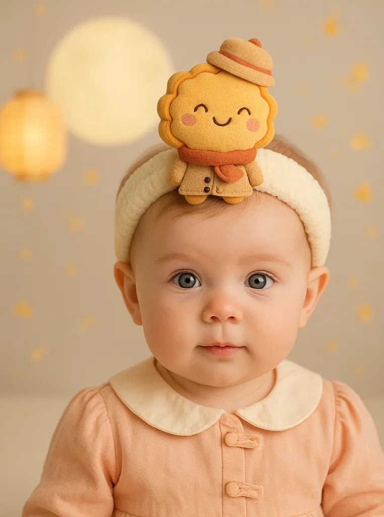 Babystirnband mit Mondfest-Motiv und Plüschfigur – Großhandel & OEM geeignet