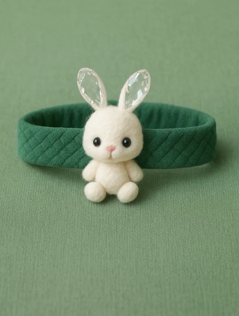 Baby Bunny Headband with Sitting Bunny (Light Green)
