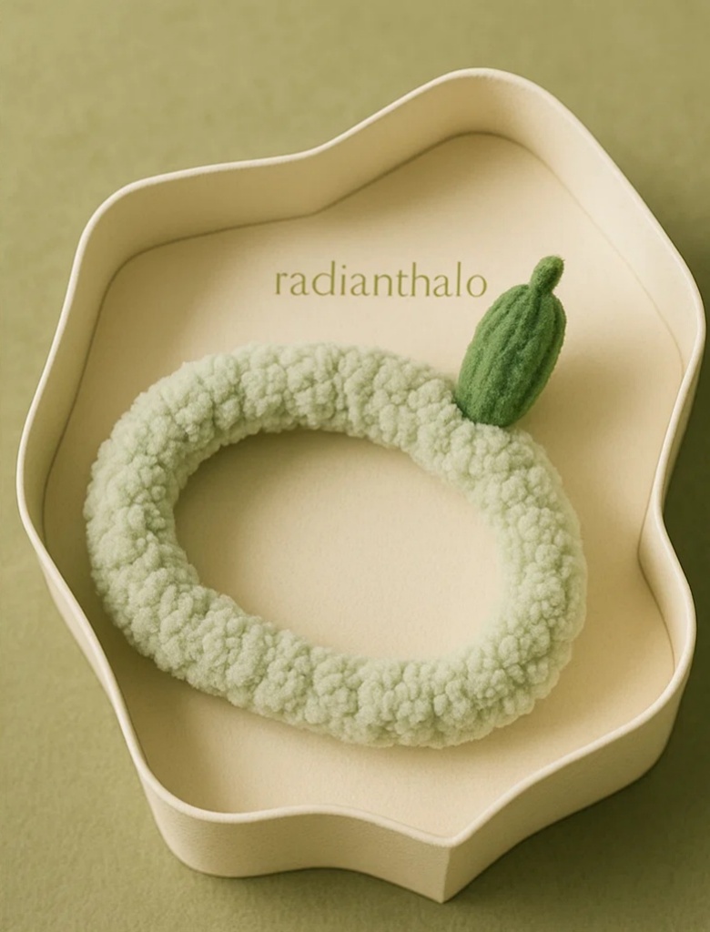 Fresh Cucumber: Plush Baby Headband with Removable Cucumber Detail