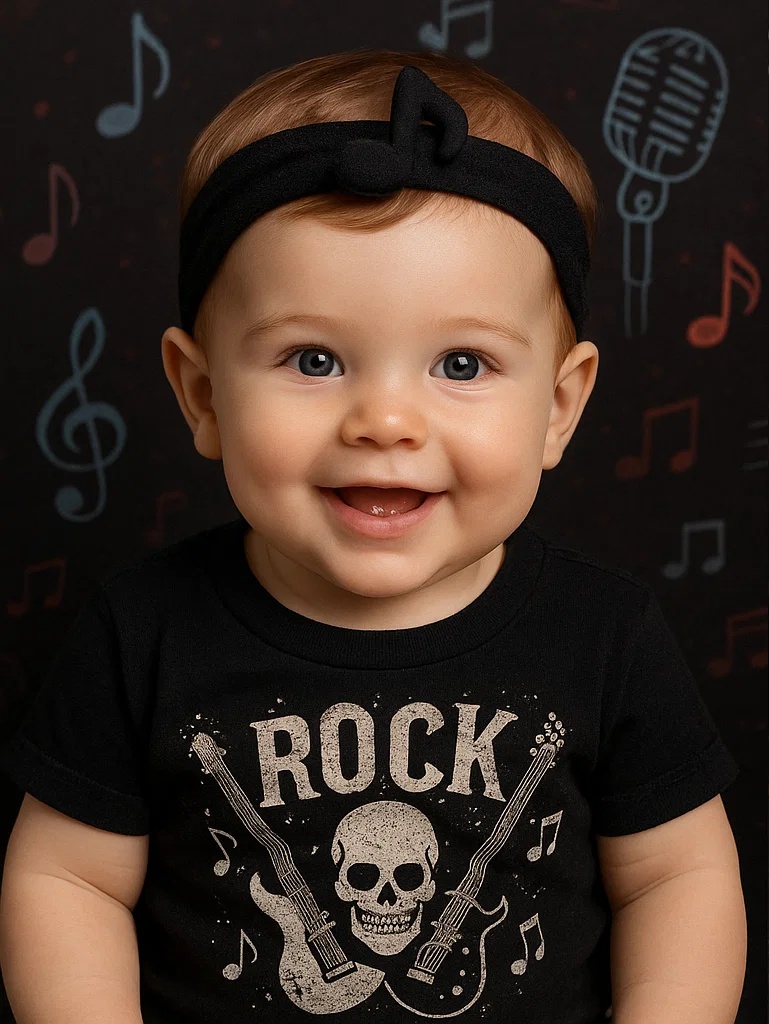 Bandeaux mignons pour bébé avec motifs musicaux