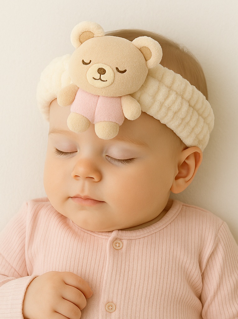 Cozy Baby Headband Featuring a Cute Bear – Ideal Gift for Infants