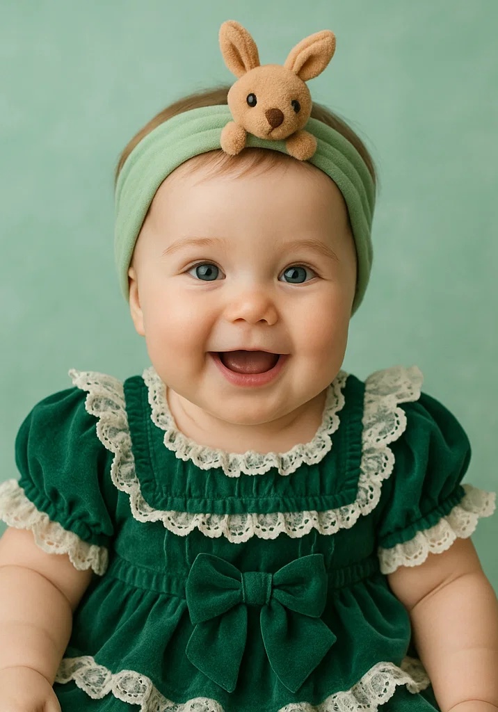 Baby Bunny Headband (Light Green)