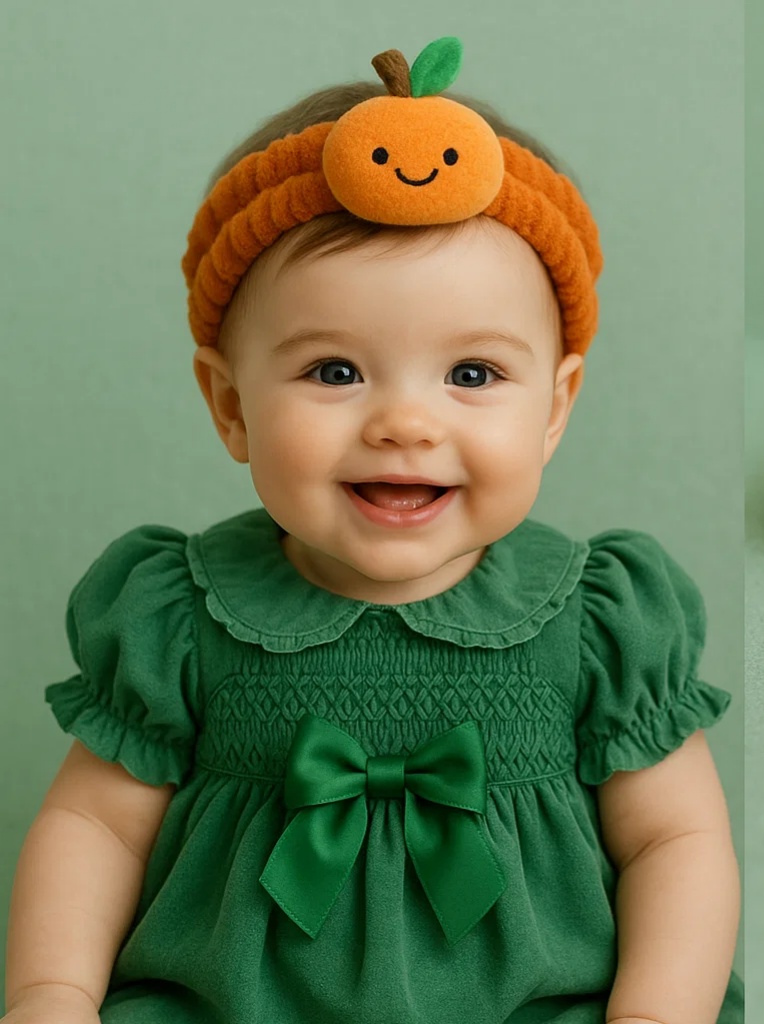 Diadema para Bebê com Tema de Laranja