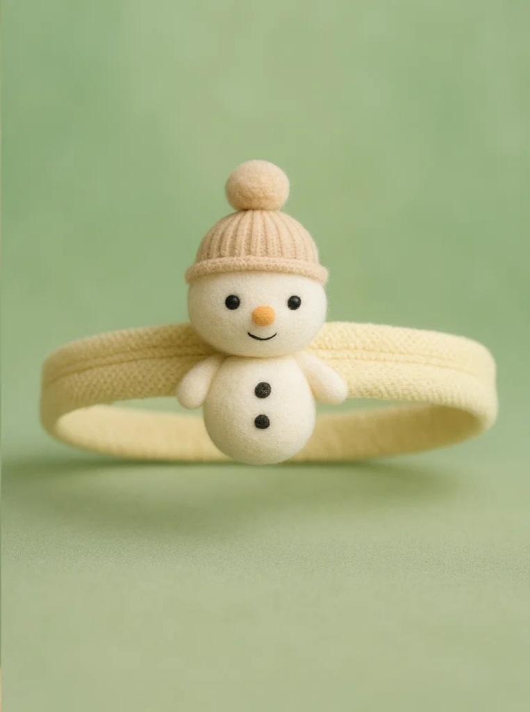 Baby-Set mit Winter-Stirnband (Schneemann/Bär) und Engelskleid – Süßes Winter-Outfit fürs Fotoshooting 0–2 Jahre