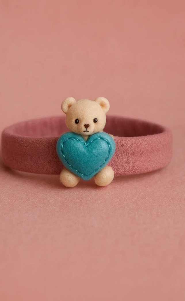 Baby Headband with Bear Plush and Heart Design – Cute Baby Girl Hair Accessory