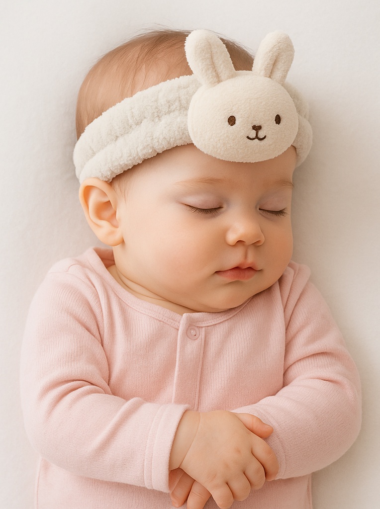 Double Bunny Ears Plush Headband – Cute and Functional for Babies