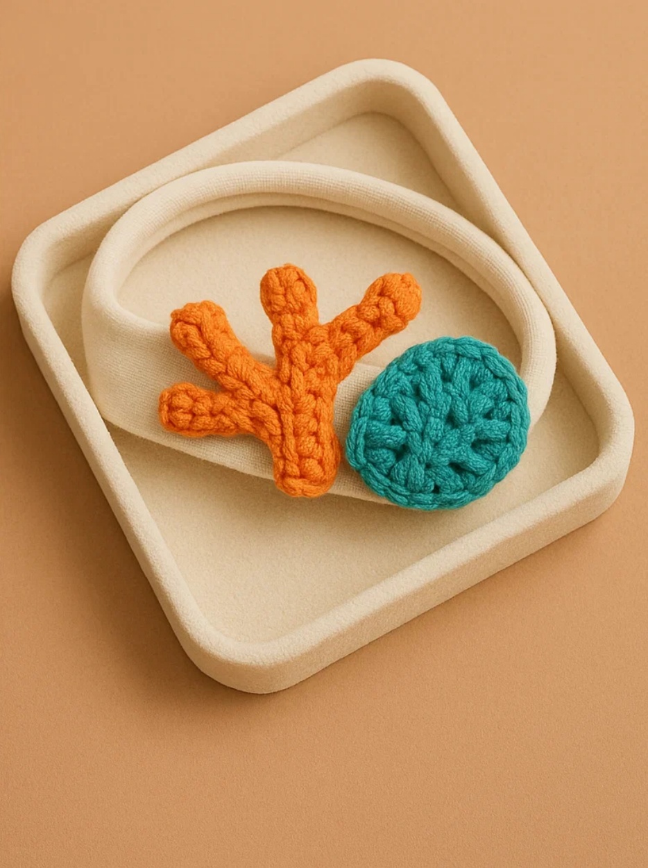 Faixas de cabeça macias para bebês com enfeites removíveis de brinquedos de coral e cores para fotos