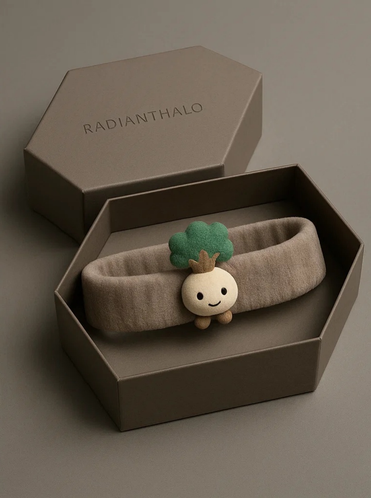 Chubby Tree Plush Baby Headband – Cozy Brown Cartoon Style