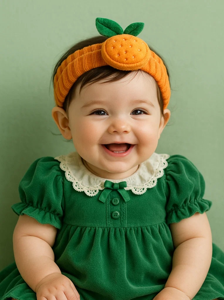 Faixa de Bebê com Tema de Laranja