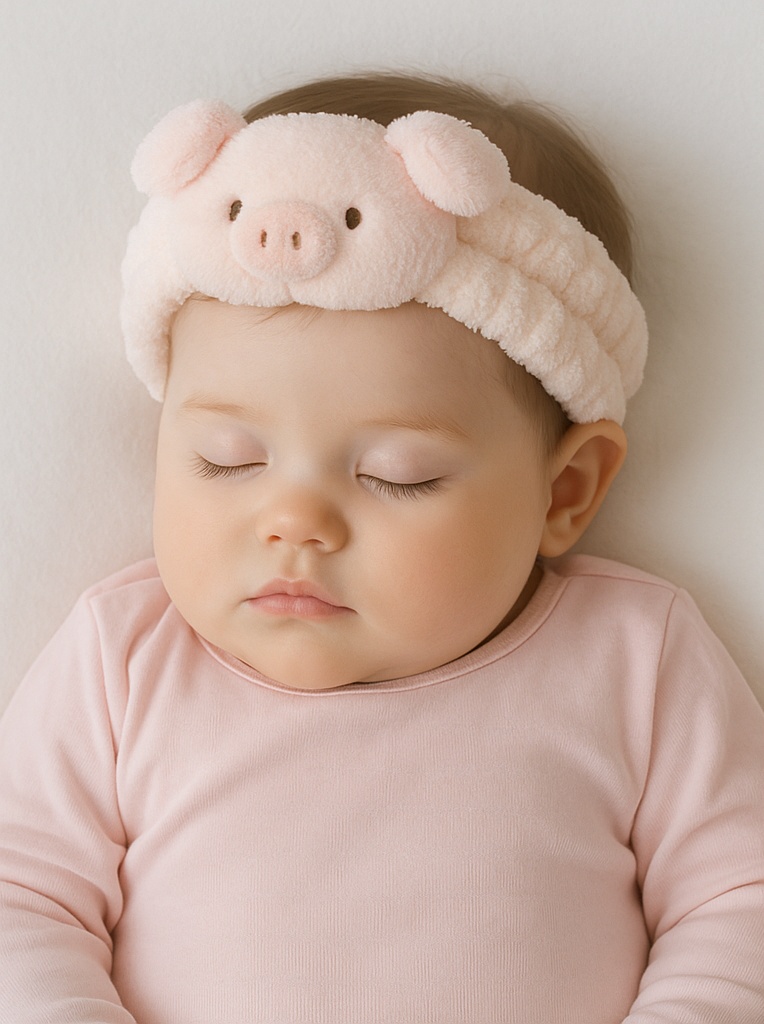 Charming Pig Design Baby Headband – Soft Fabric for Delicate Skin
