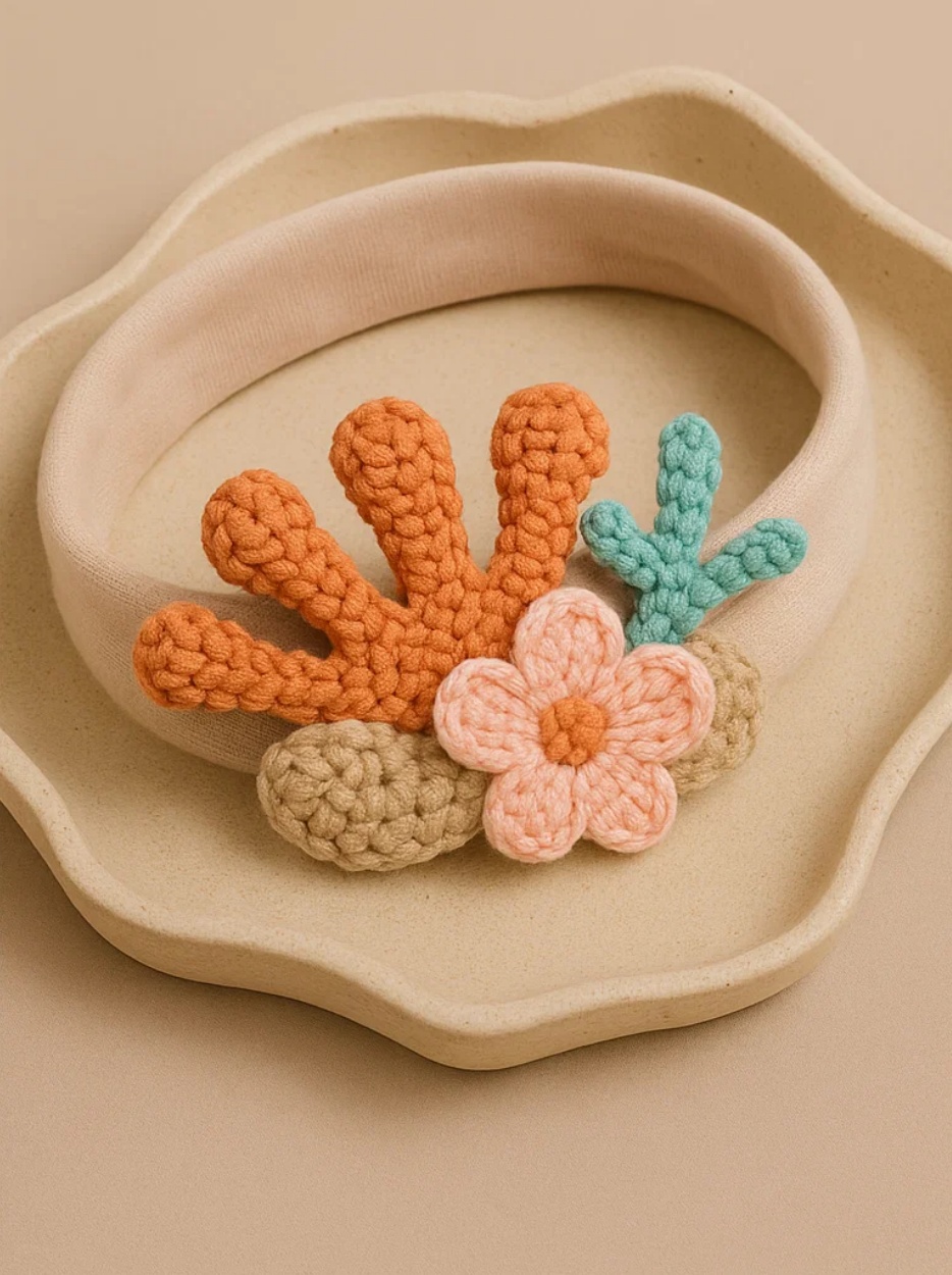 Cintas suaves para bebés con adornos desmontables de juguetes de coral y colores para fotos