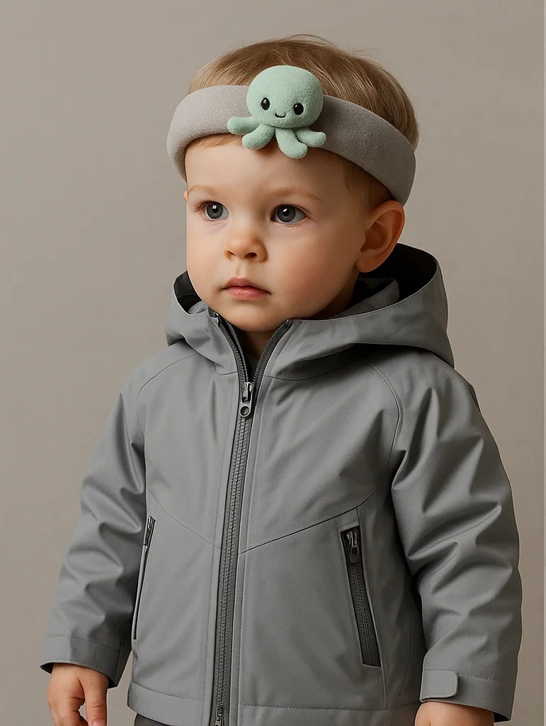 Mint Octopus Baby Headband – Gentle Plush Style for Modern Babies