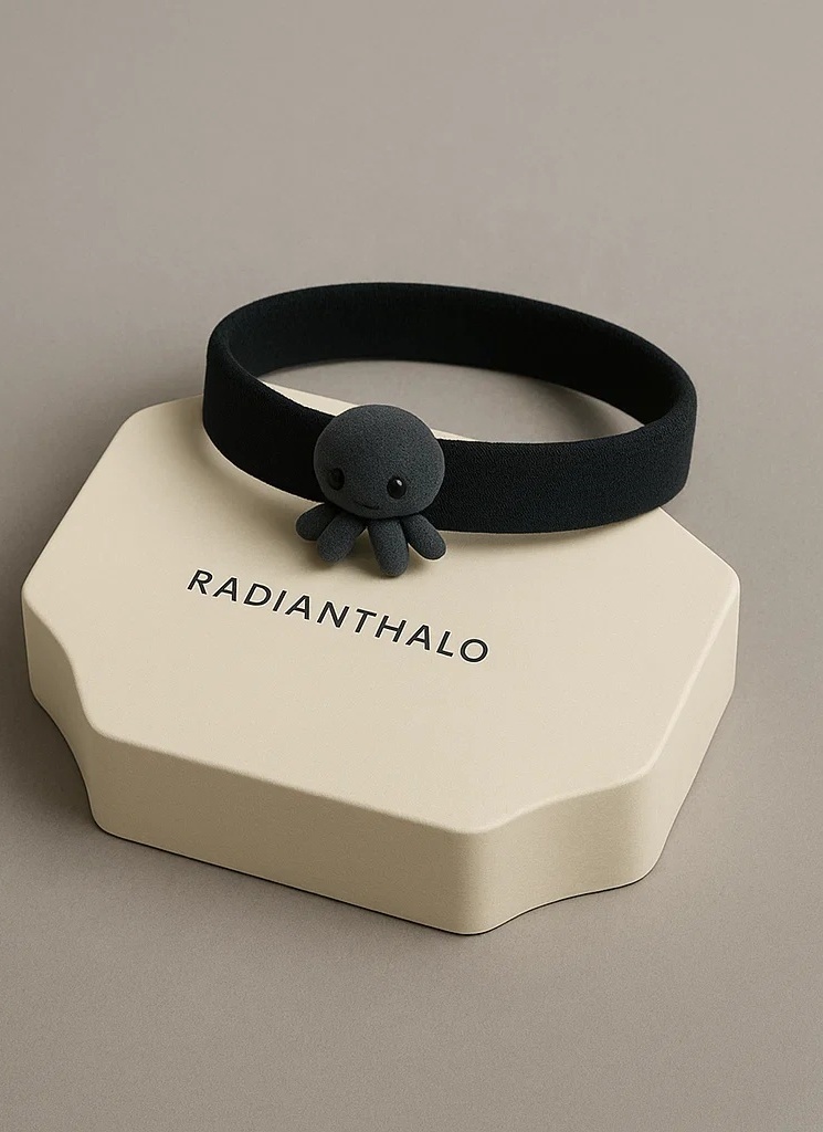 Navy & Gray Octopus Baby Headband – Classic Contrast for Baby Style