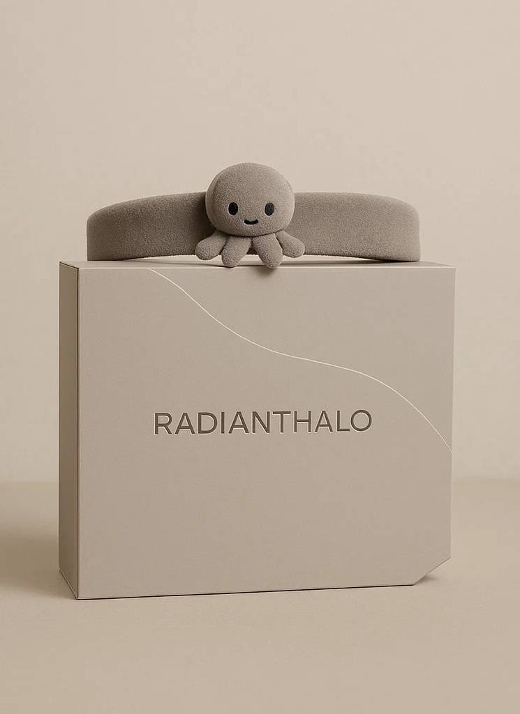 Taupe Plush Octopus Baby Headband – Earthy Tones with Cozy Charm
