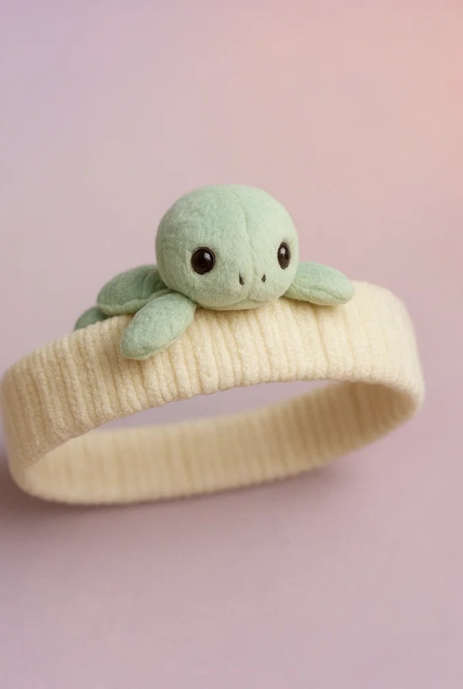 Light Green Turtle Plush Baby Headband for Infant Photography