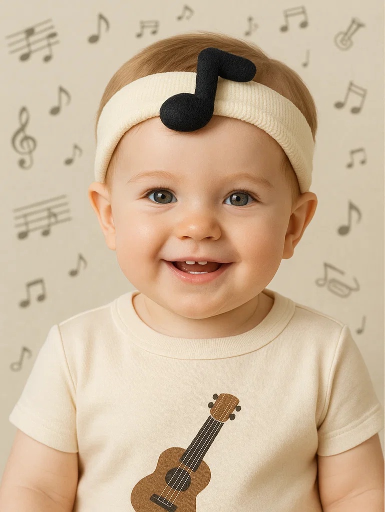 Cintas de cabeza para bebé con motivos musicales