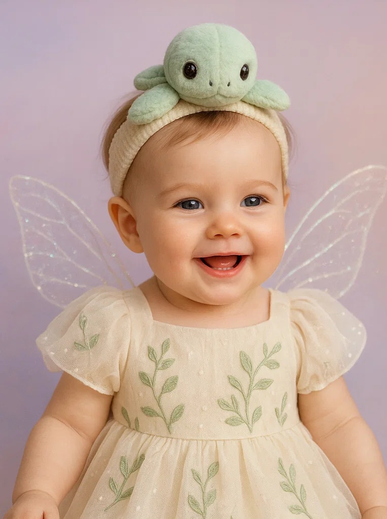 Light Green Turtle Plush Baby Headband for Infant Photography