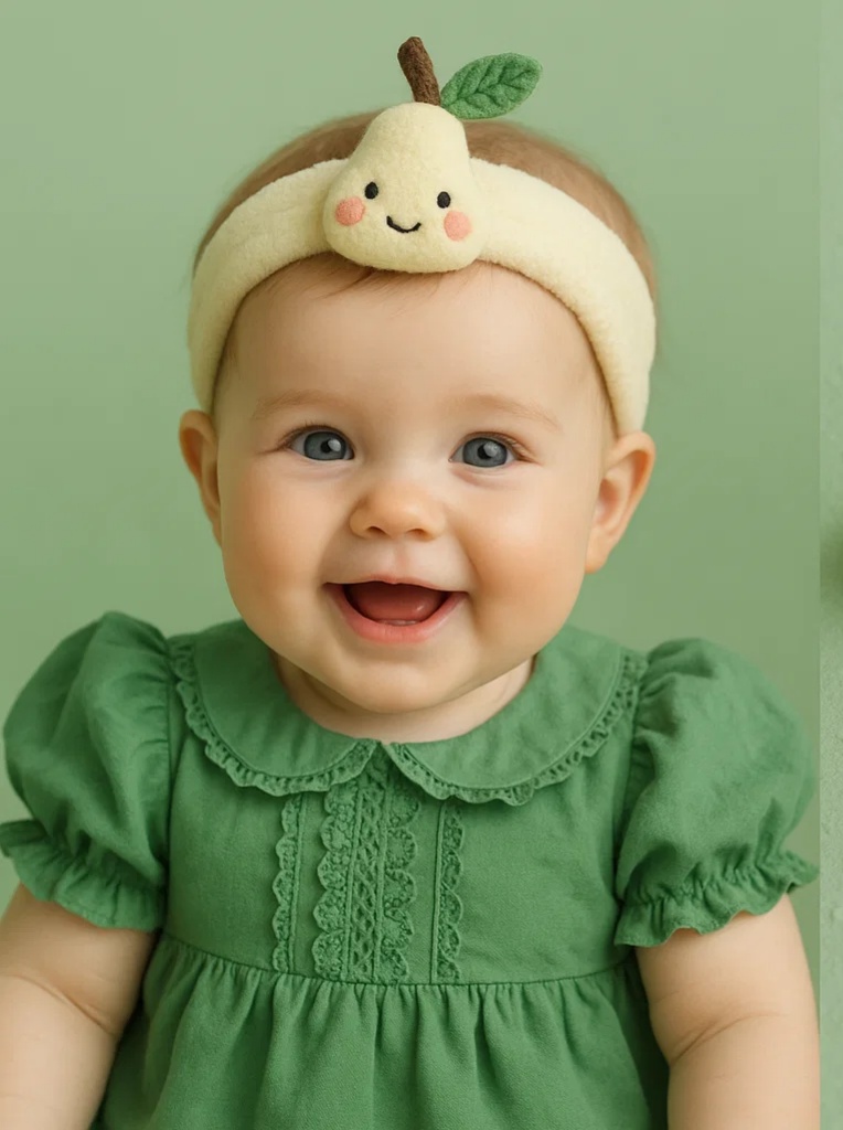 Bandeau pour bébé à motif de poire