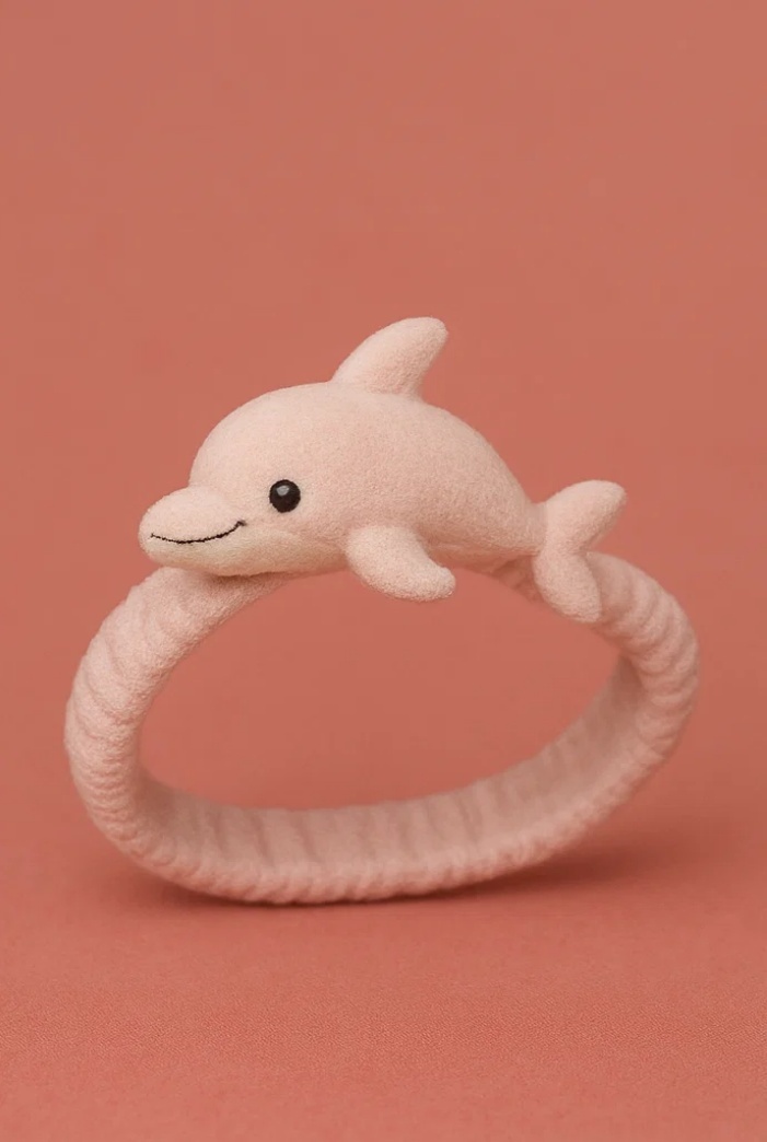 Dolphin Plush Baby Headband – Soft and Cute for Infant Photoshoots