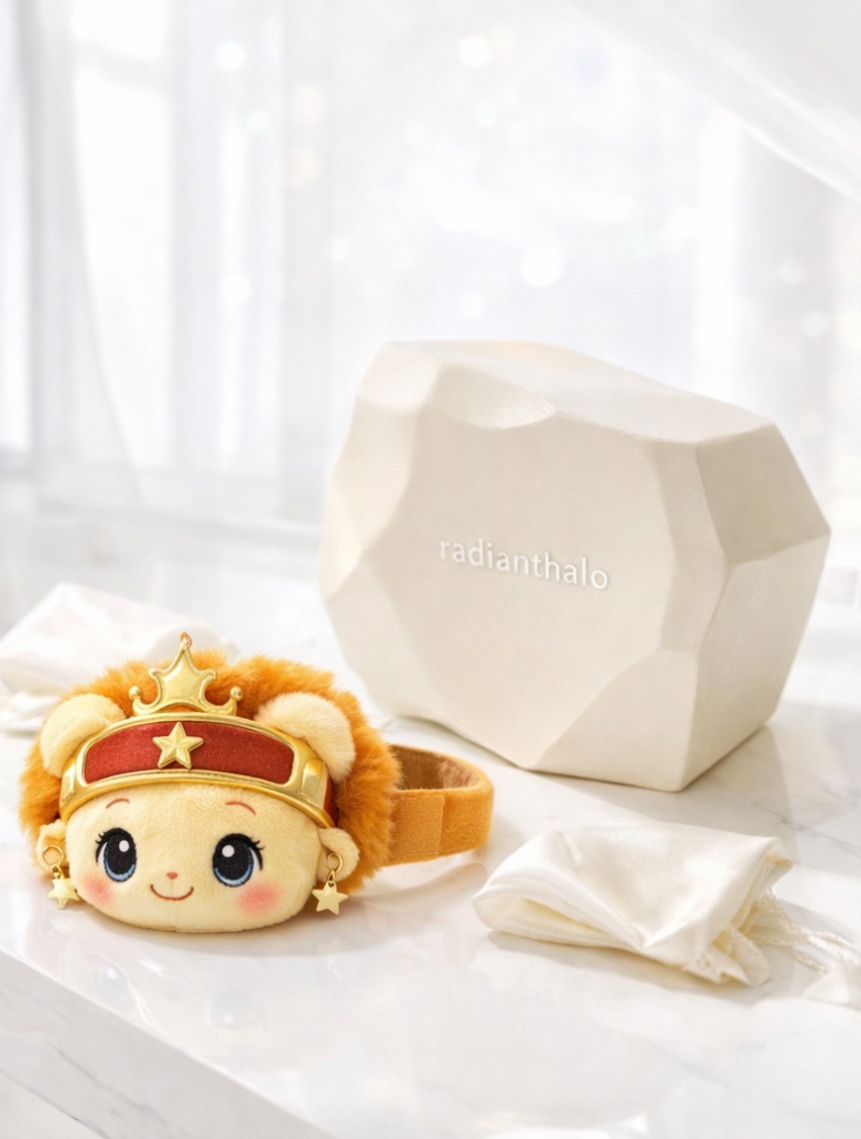 Golden Lion Baby Headband with Plush Crown and Star