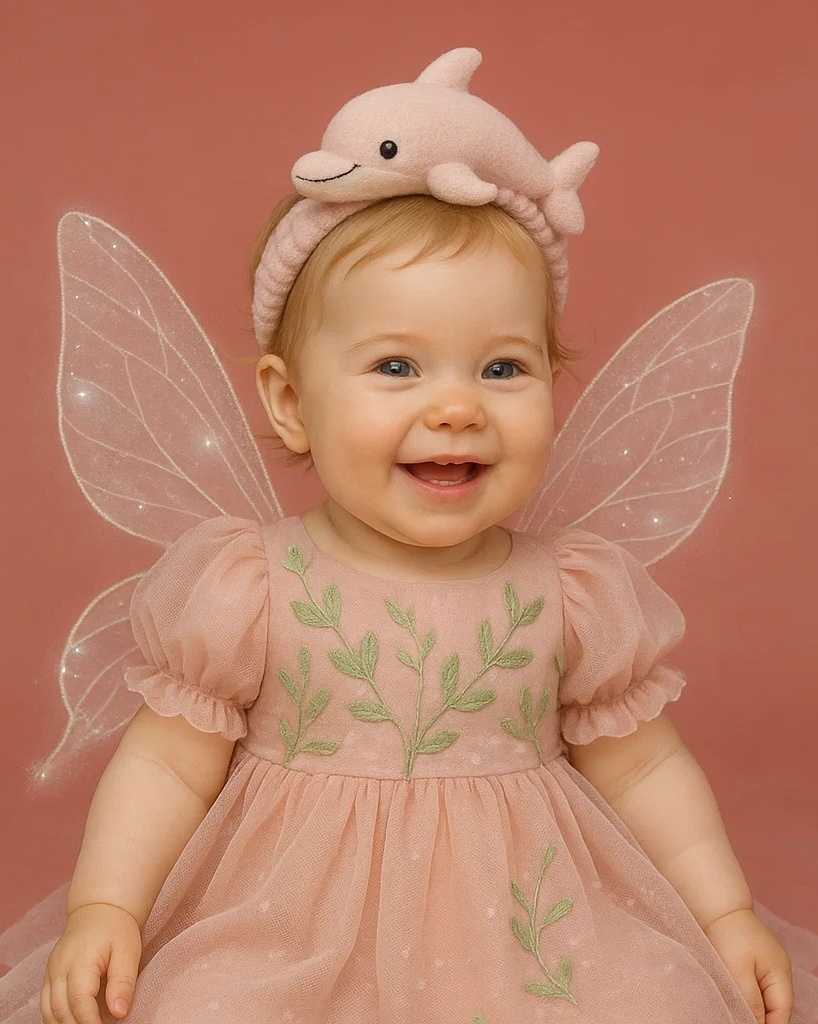 Dolphin Plush Baby Headband – Soft and Cute for Infant Photoshoots