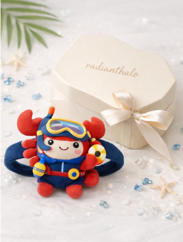 Scuba Crab Baby Headband with Dive Gear Plush