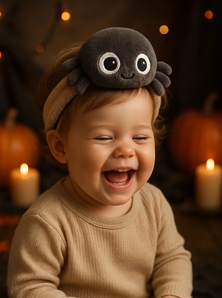 Faixas de cabelo fofas para bebês com brinquedos de pelúcia de Halloween – perfeitas para fotos de bebês B端 – Clientes B端 irão adorar este produto!