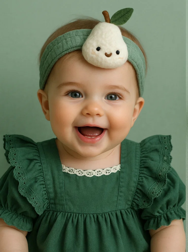 Baby Haarband mit Birnenmotiv